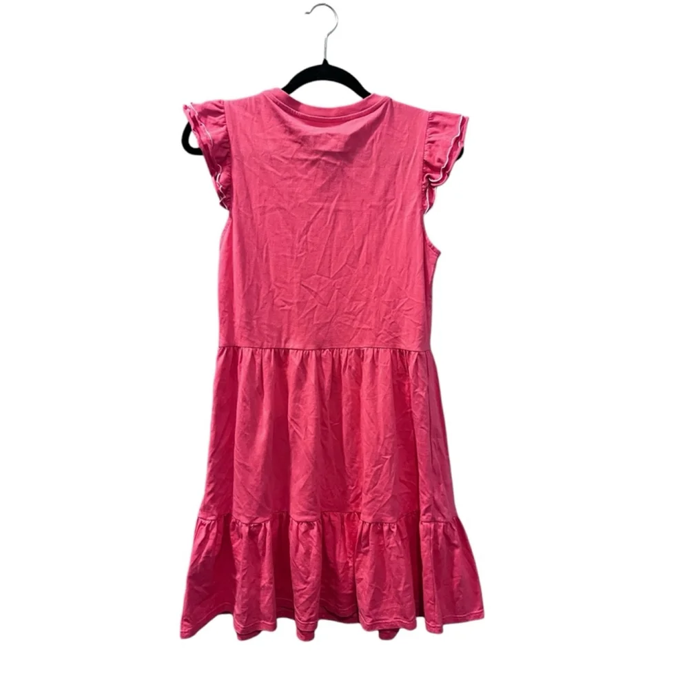 Kate Spade Trapeze Knit Sleeveless Dress Size Small Ruffles Pink Stretch Casual